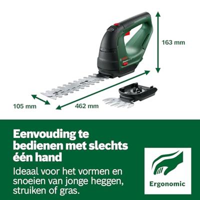 Bosch Groen AdvancedShear 18V-10 Accu Buxus- en grasscharenset | 2.0 Ah accu + Oplader | In doos - 0600857000 - thumbnail