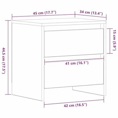 Nachtkastje 2 pcs Oudhout 45 x 34 x 44,5 cm Bewerkt hout