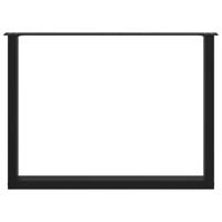 Eettafelpoten 2 st U-vormig 50x(72-73) cm staal zwart - thumbnail