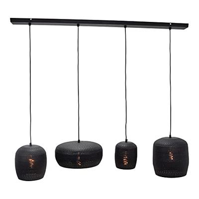 Urban Interiors Hanglamp 'Fez' 4-lamps, kleur Zwart