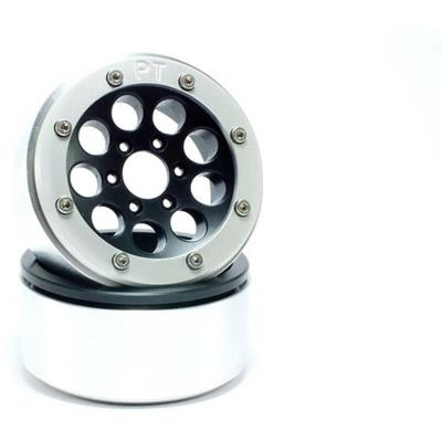 Metsafil 1:10 Crawler Velgen Gun Zwart/zilver 1 paar