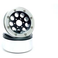 Metsafil 1:10 Crawler Velgen Gun Zwart/zilver 1 paar - thumbnail