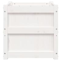 VidaXL Plantenbak 50x50x50 cm massief grenenhout wit - thumbnail