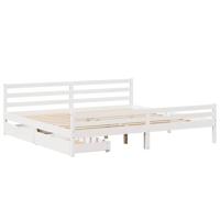 Bedframe zonder matras massief grenenhout wit 180x200 cm - thumbnail