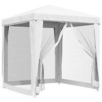 VidaXL Partytent met 4 mesh zijwanden 2x2 m wit - thumbnail