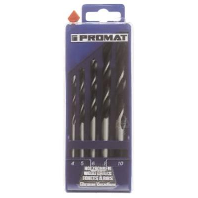Promat/Tecwerk Set houtspiraalboren | d. 4, 5, 6, 8, 10 mm | 5 delig | chroom-vanadiumstaal - 4000863130
