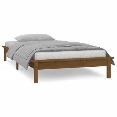 Bedframe LED hout honingbruin 120x190 cm