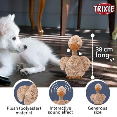 Trixie pluche eend bruin - thumbnail