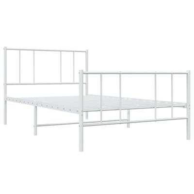 Bedframe met hoofd- en voeteneinde metaal wit 90x200 cm