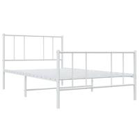 Bedframe met hoofd- en voeteneinde metaal wit 90x200 cm - thumbnail
