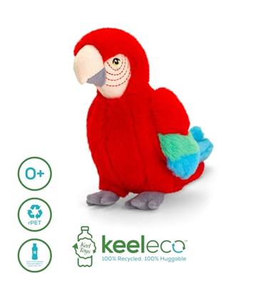 Keeleco Knuffel Rode Ara 20 cm