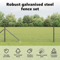 VidaXL Afrasteringspaal grijs 50 x 0,5 m (19 x 19 mm gaas) - thumbnail