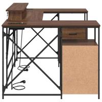 Bureau bruin eikenkleur 182 x 101 x 87.5 cm Bewerkt hout - thumbnail