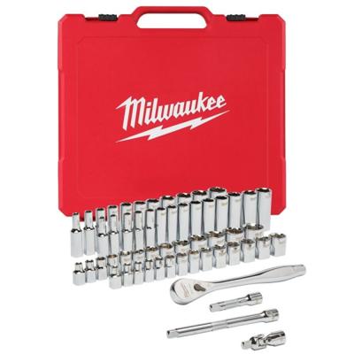 Milwaukee Ratel + doppen set 3/8 Drive 56 pct ratel + dopsleutelset SAE + Metric - 4932464946 Milwaukee Ratel + doppen set 3/8 Drive 56 pct ratel + dopsleutelset SAE + Metric - 4932464946