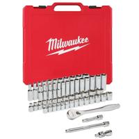 Milwaukee Ratel + doppen set 3/8 Drive 56 pct ratel + dopsleutelset SAE + Metric - 4932464946 - thumbnail