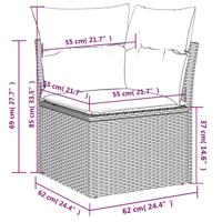 8-delige Loungeset met kussens poly rattan beige - thumbnail