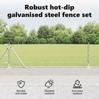 VidaXL Afrasteringspaal zilver 10 x 0,4 m (25 mm gaas) staal - thumbnail