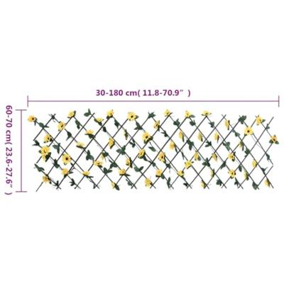 Kunstplant klimop op latwerk 5 st uittrekbaar 180x60 cm geel