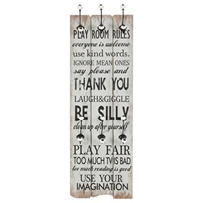 VidaXL Wandkapstok met 6 haken thank you 120x40 cm