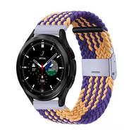 Braided nylon bandje - Oker / paars - Samsung Galaxy Watch 4 Classic - 42mm / 46mm Braided nylon bandje - Oker / paars - Samsung Galaxy Watch 4 Classic - 42mm / 46mm