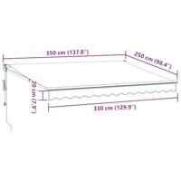 Luifel automatisch uittrekbaar 350x250 cm bordeauxrood - thumbnail