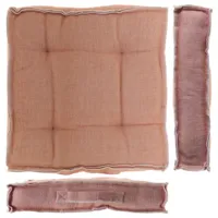 Boxkussen rib 45x45x8 cm beige - thumbnail