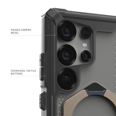 Urban Armor Gear Plasma XTE Outdoor telefoonhoes Samsung Galaxy S25 Ultra Transparant, Titaan Inductieve lading, Met standfunctie, Stootbestendig