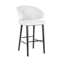 Richmond Barstoel 'Indigo' Bouclé, kleur Wit (zithoogte 78cm) - thumbnail