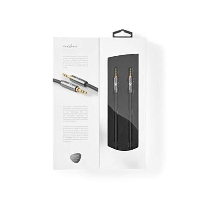 Stereo-Audiokabel | 3,5 mm Male - 3,5 mm Male | Gun Metal Grey | Gevlochten kabel Stereo-Audiokabel | 3,5 mm Male - 3,5 mm Male | Gun Metal Grey | Gevlochten kabel