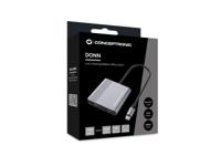 Conceptronic DONN13G notebook dock & poortreplicator Bedraad USB 3.2 Gen 1 (3.1 Gen 1) Type-C Grijs - thumbnail