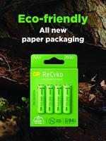 GP ReCyko + Paco 4 oplaadbare 2600 serie AA batterijen, NiMH, min. 2600 mAh 120.270AAHC-C4 Cranberry 4 x AA - thumbnail