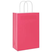 VidaXL Papieren zakken 250 st met hengsels 21x11x31 cm roze - thumbnail
