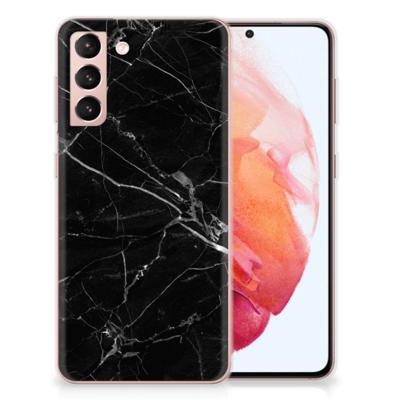 Samsung Galaxy S21 | TPU | Siliconen hoesje | Marmer Zwart - Origineel Cadeau Vader