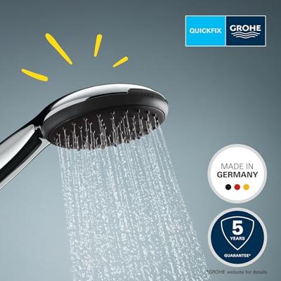 Flexibele set en 1-straals douchekop (Rain) - GROHE Vitalio Start 110 26720001 - Gemakkelijk selecteren - Waterbesparend