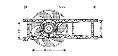 KOELVENTILATOR COMPLEET 1.1,1.2 zonder AIRCO 1709746