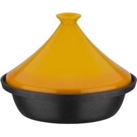 Tajine - GSW - 717434 - Ø30 cm - Massief gietijzer - Geschikt voor inductie - Keramisch deksel - Zwart/Geel - thumbnail