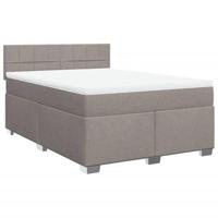 Boxspring met matras stof taupe 140x190 cm - thumbnail