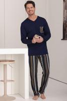 Duurzame heren pyjama strepen - thumbnail