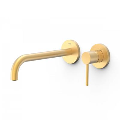 Wastafelmengkraan Inbouw Tres Study Exclusive 2-Gats Gebogen Uitloop 24 cm en Hendel Mat Goud Tres Wastafelmengkraan Inbouw Tres Study Exclusive 2-Gats Gebogen Uitloop 24 cm en Hendel Mat Goud Tres