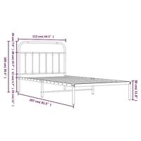 Bedframe met hoofdbord metaal wit 107x203 cm - thumbnail