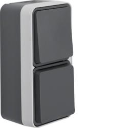 Berker 47803515 W.1 (opbouw) Schakel-/stopcontact combinatie spatwaterdicht Grijs, Lichtgrijs 1 stuk(s)