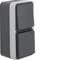 Berker 47803515 W.1 (opbouw) Schakel-/stopcontact combinatie spatwaterdicht Grijs, Lichtgrijs 1 stuk(s) - thumbnail