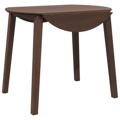 Eettafel bruin massief hout rubber