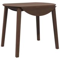 Eettafel bruin massief hout rubber - thumbnail