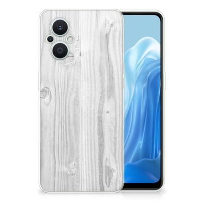 OPPO Reno8 Lite Bumper Hoesje White Wood OPPO Reno8 Lite Bumper Hoesje White Wood