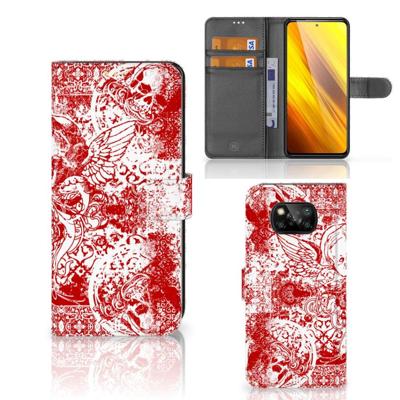 Telefoonhoesje met Naam Xiaomi Poco X3 | Poco X3 Pro Angel Skull Rood Telefoonhoesje met Naam Xiaomi Poco X3 | Poco X3 Pro Angel Skull Rood