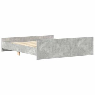 Bedframe met hoofd- en voeteneinde betongrijs 200x200 cm