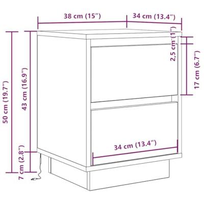 Nachtkastjes met led-verlichting 2 st Sonoma eikenkleurig Nachtkastjes met led-verlichting 2 st Sonoma eikenkleurig