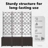 Tuin Bloempot 3 pcs Bruin Staal - thumbnail