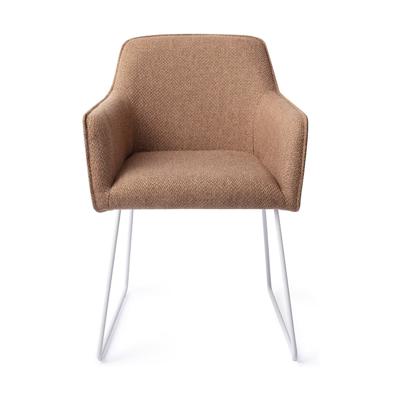 Jesper Home Eetkamerstoel 'Hofu' Slide White, kleur French Toast